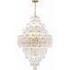 Addis 20 Light 31.5 inch Aged Brass Chandelier Ceiling Light in Tronchi Glass Clear