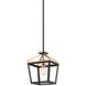 Mavonshire 1 Light 10 inch Black and Aged Gold Brass Chandelier Ceiling Light