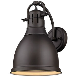Duncan 1 Light 9 inch Rubbed Bronze Wall Sconce Wall Light, Damp