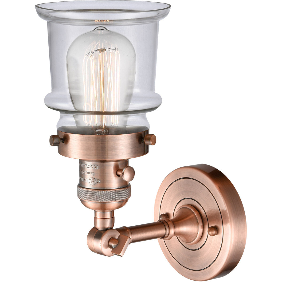 Franklin Restoration Small Canton LED 6.5 inch Antique Copper Sconce Wall Light, Franklin Restoration