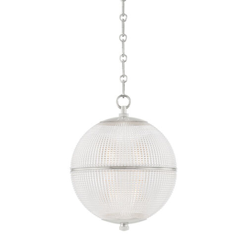 Sphere No. 3 1 Light 13 inch Polished Nickel Pendant Ceiling Light, Small
