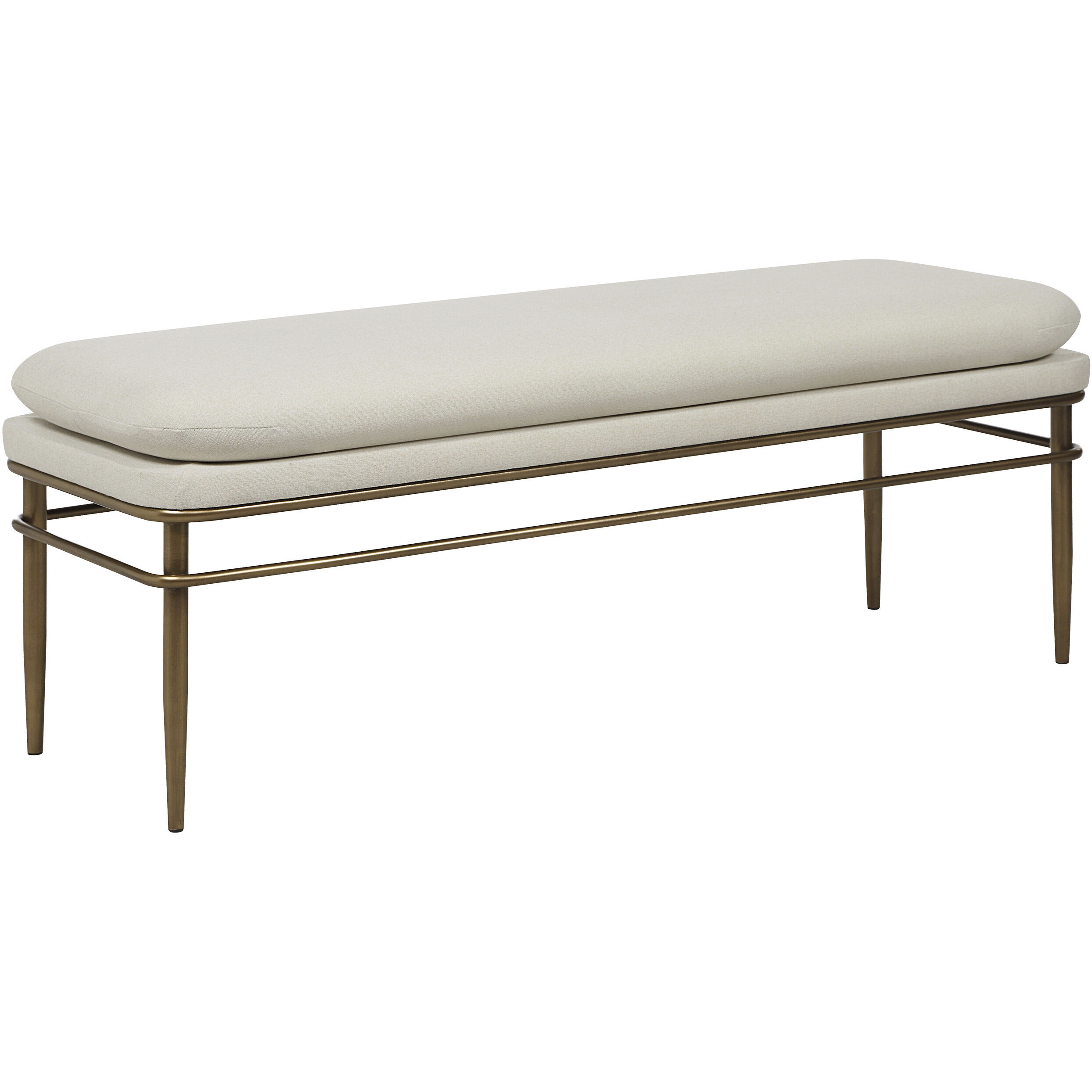 Paredes Natural and Dark Antique Brushed Brass Bench