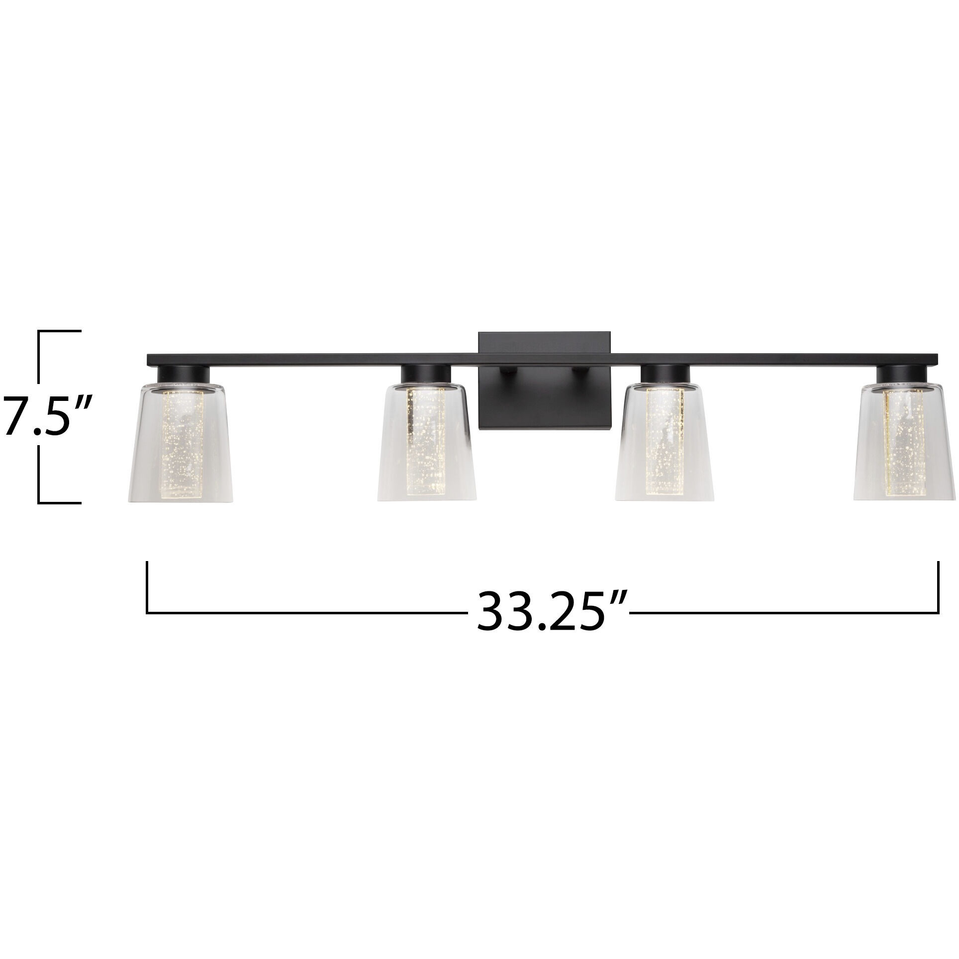 Dalton LED 33.25 inch Black Bathroom Vanity Wall Light