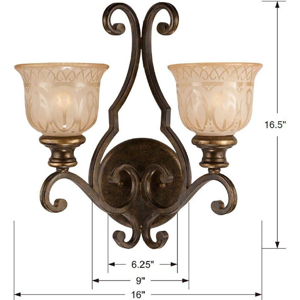 Norwalk 2 Light 16 inch Bronze Umber Sconce Wall Light