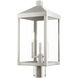 Nyack 3 Light 20 inch Brushed Nickel Outdoor Post Top Lantern