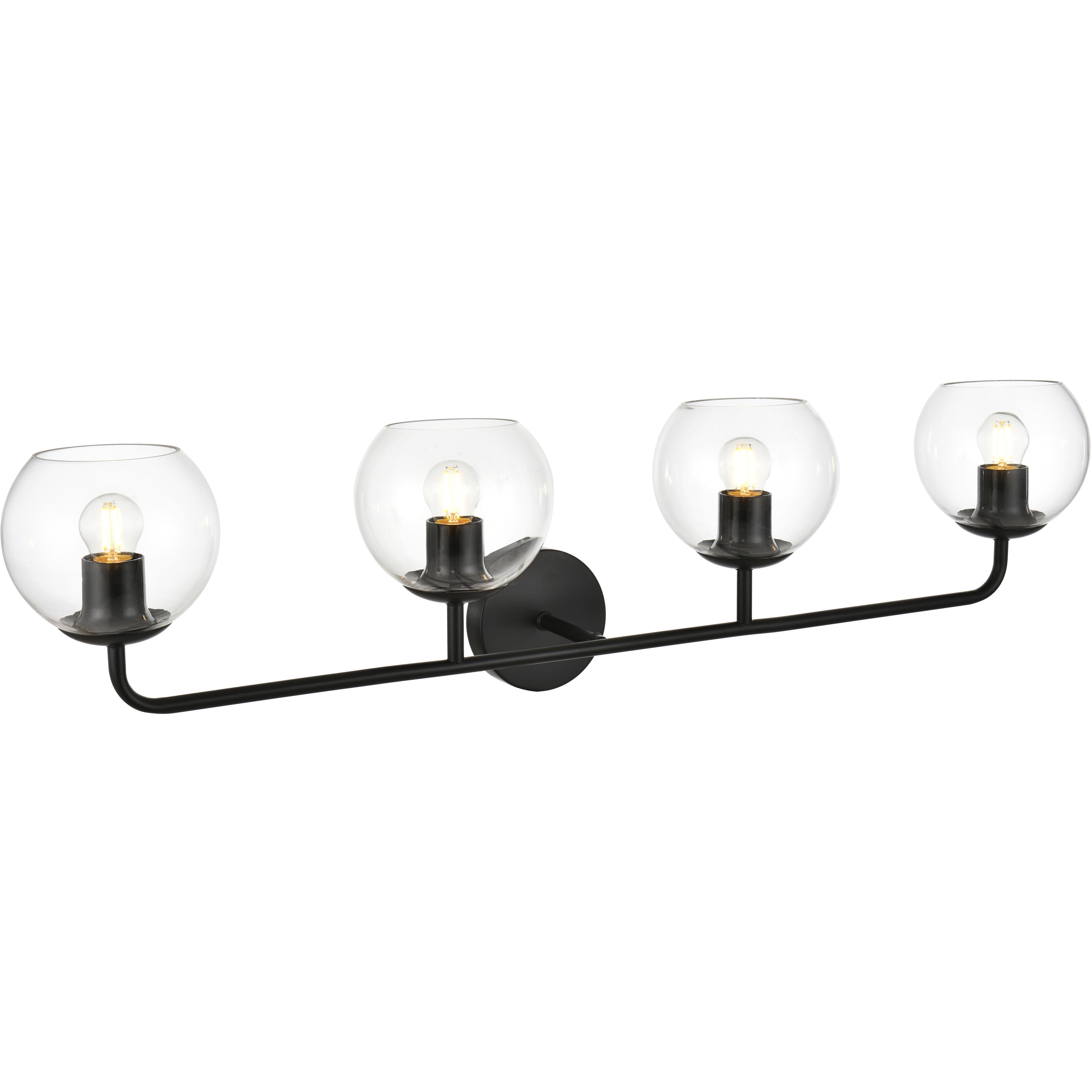 Genesis 4 Light 37 inch Black Bath Sconce Wall Light