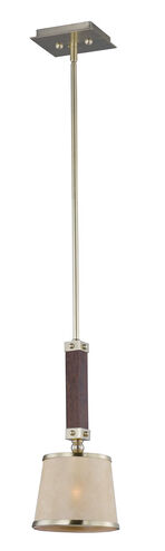 Maritime 1 Light 7.5 inch Antique Pecan/Satin Brass Mini Pendant Ceiling Light