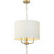 Secret Agent 3 Light 18 inch Painted Gold and White Leather Pendant Ceiling Light