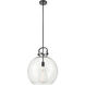 Downtown Urban Newton Sphere 1 Light 16 inch Matte Black Pendant Ceiling Light in Clear