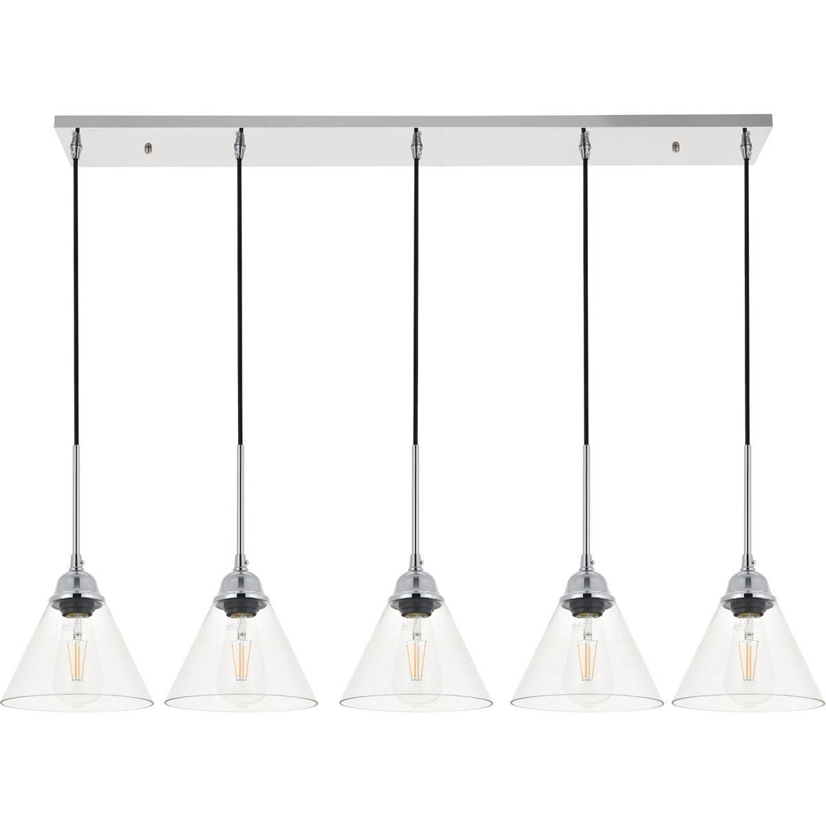 Histoire 5 Light 47 inch Chrome Pendant Ceiling Light