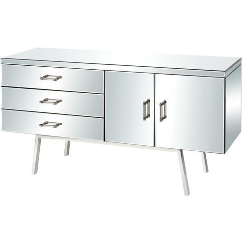 Sharp Dresser 60 X 18 inch Mirror with Silver Credenza