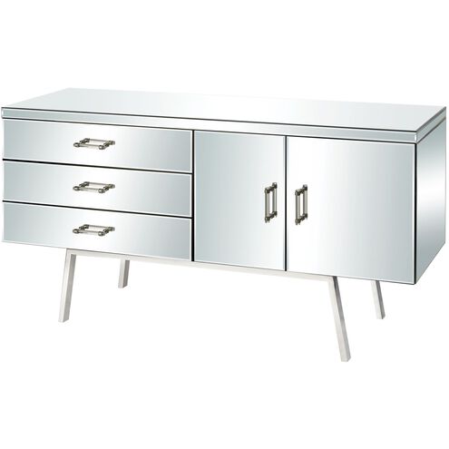 Sharp Dresser Clear with Silver Chest, 3-Drawer