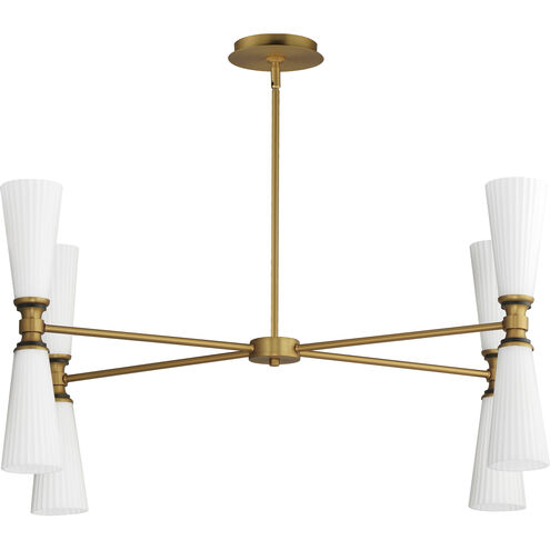 Krevat 8 Light 18 inch Black and Natural Aged Brass Chandelier Ceiling Light