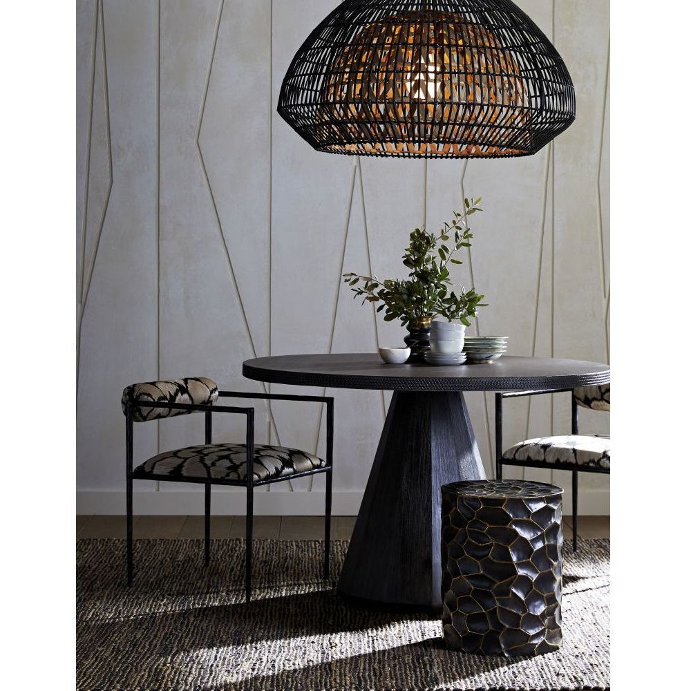 Rimini 1 Light 38 inch Black and Natural Pendant Ceiling Light