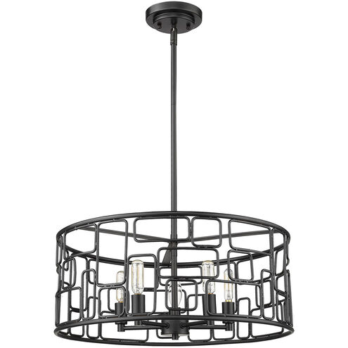 Amoret 5 Light 20 inch Matte Black Convertible Pendant Ceiling Light