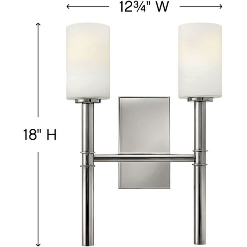 Margeaux 2 Light 13 inch Polished Nickel Sconce Wall Light