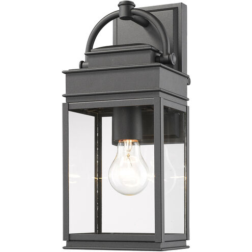 Fulton 1 Light 13.5 inch Black Outdoor Wall Light