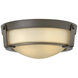Hathaway LED 13 inch Olde Bronze Indoor Flush Mount Ceiling Light in Etched Amber