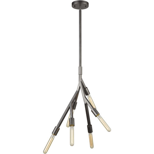 Free Form 6 Light 14 inch Dark Graphite Chandelier Ceiling Light