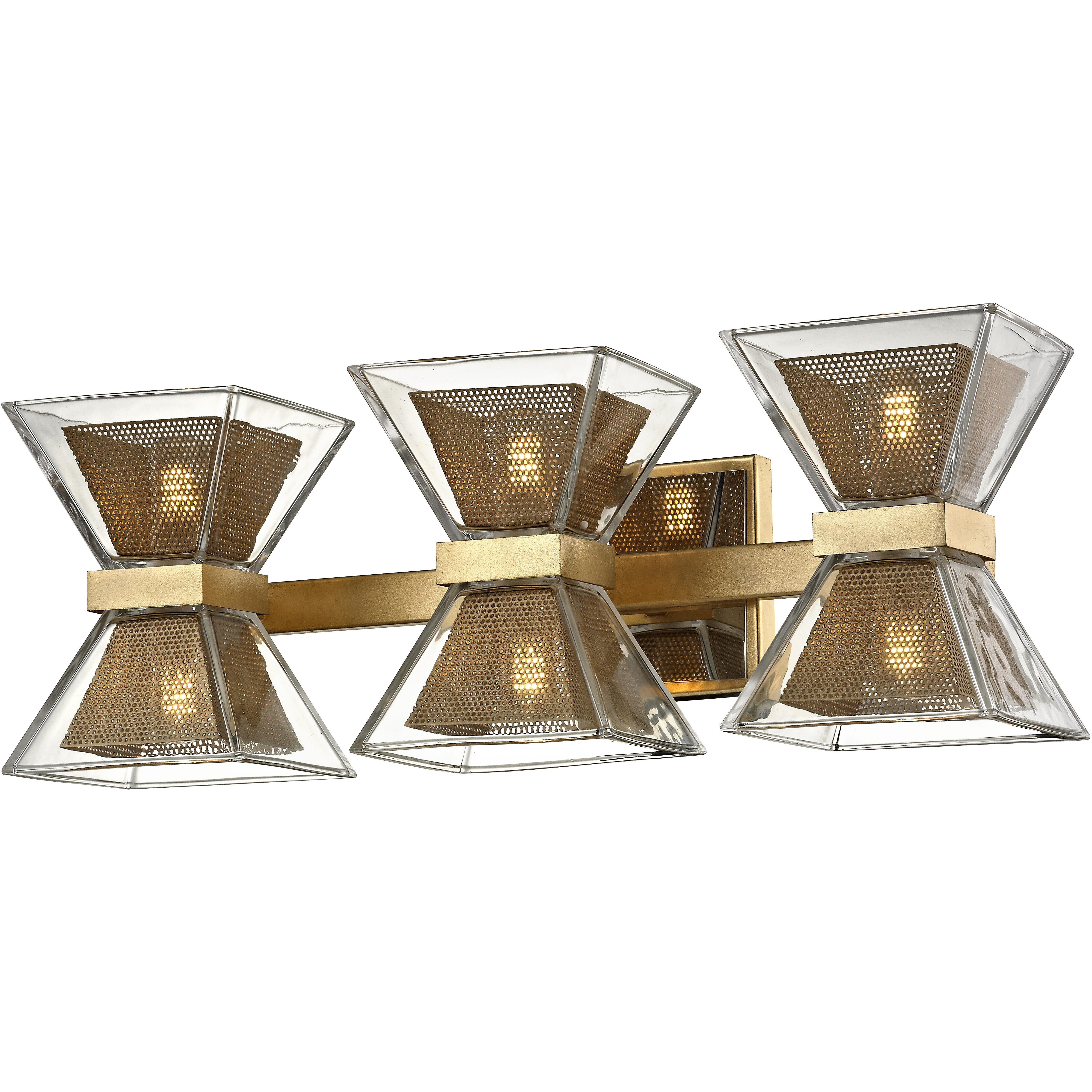 Expression LED 20 inch Gold Leaf Bath And Vanity Wall Light, Clear Glass