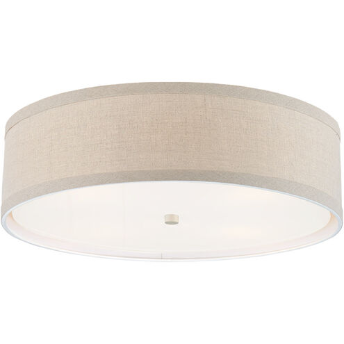 kate spade new york Walker 4 Light 24 inch Light Cream Flush Mount Ceiling Light in Natural Linen, Large