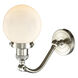 Franklin Restoration Beacon 1 Light 6 inch Brushed Satin Nickel Sconce Wall Light in Matte White Glass, Franklin Restoration