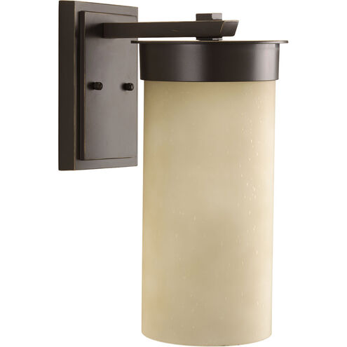 Hawthorne Outdoor Wall Lantern, Etched Umber Seeded Glass