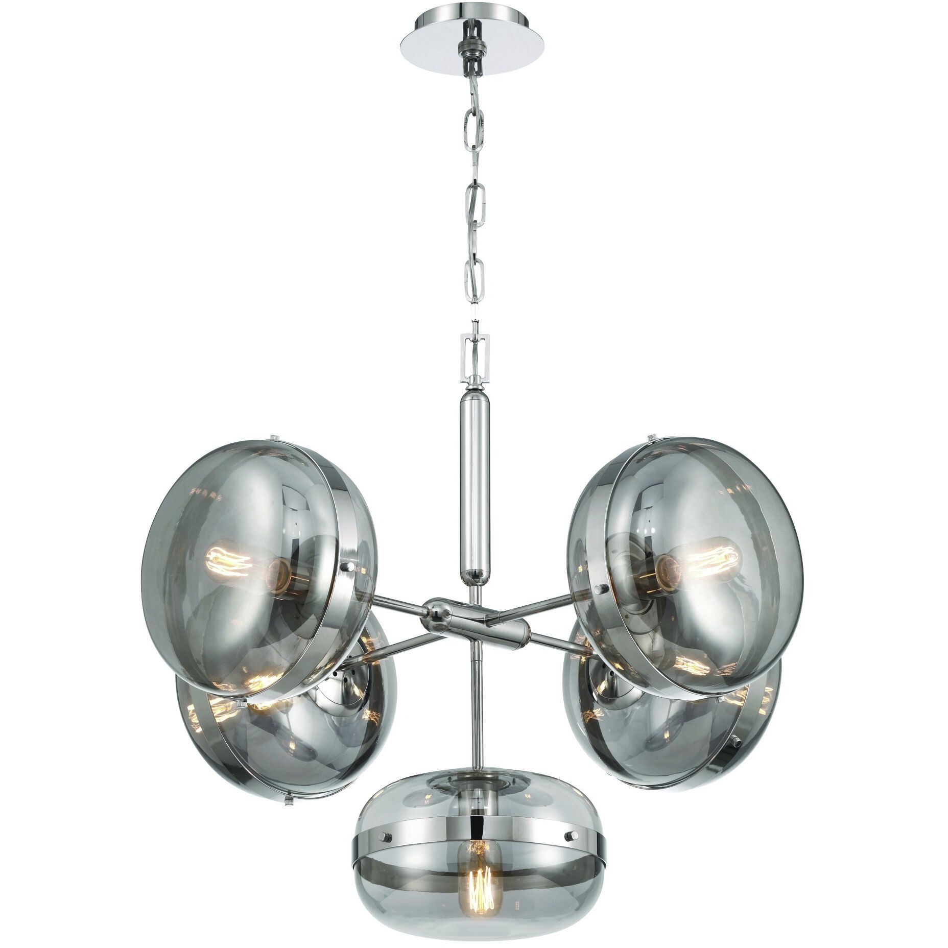 Nottingham 5 Light 28 inch Polished Nickel Chandelier Ceiling Light