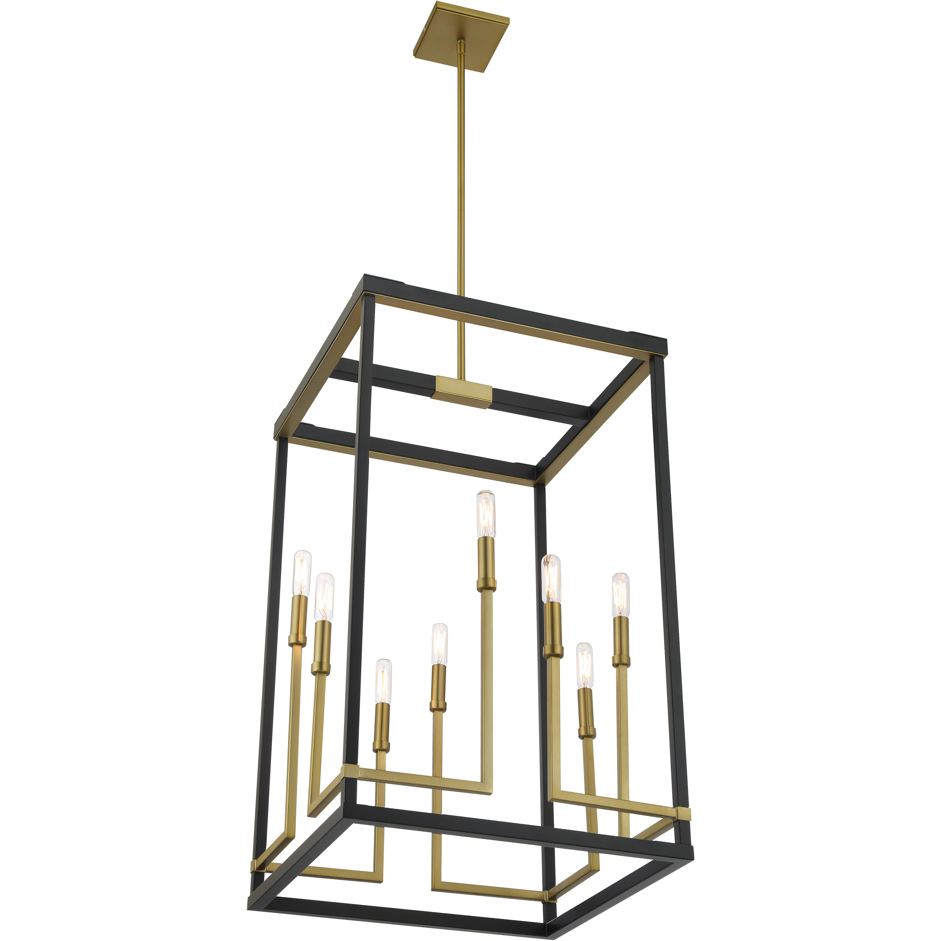 Union Estates 8 Light 18 inch Coal And Soft Brass Pendant Ceiling Light
