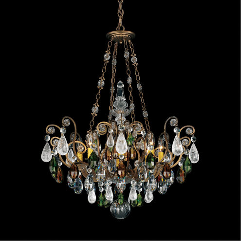 Renaissance Rock Crystal 8 Light 26.5 inch Heirloom Bronze Pendant Ceiling Light in Rock Clear