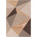 Mid Century 36 X 24 inch Taupe/Camel/Dark Brown/Light Gray Rugs, Rectangle