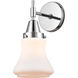 Caden LED 6 inch Polished Chrome Sconce Wall Light in Matte White Glass