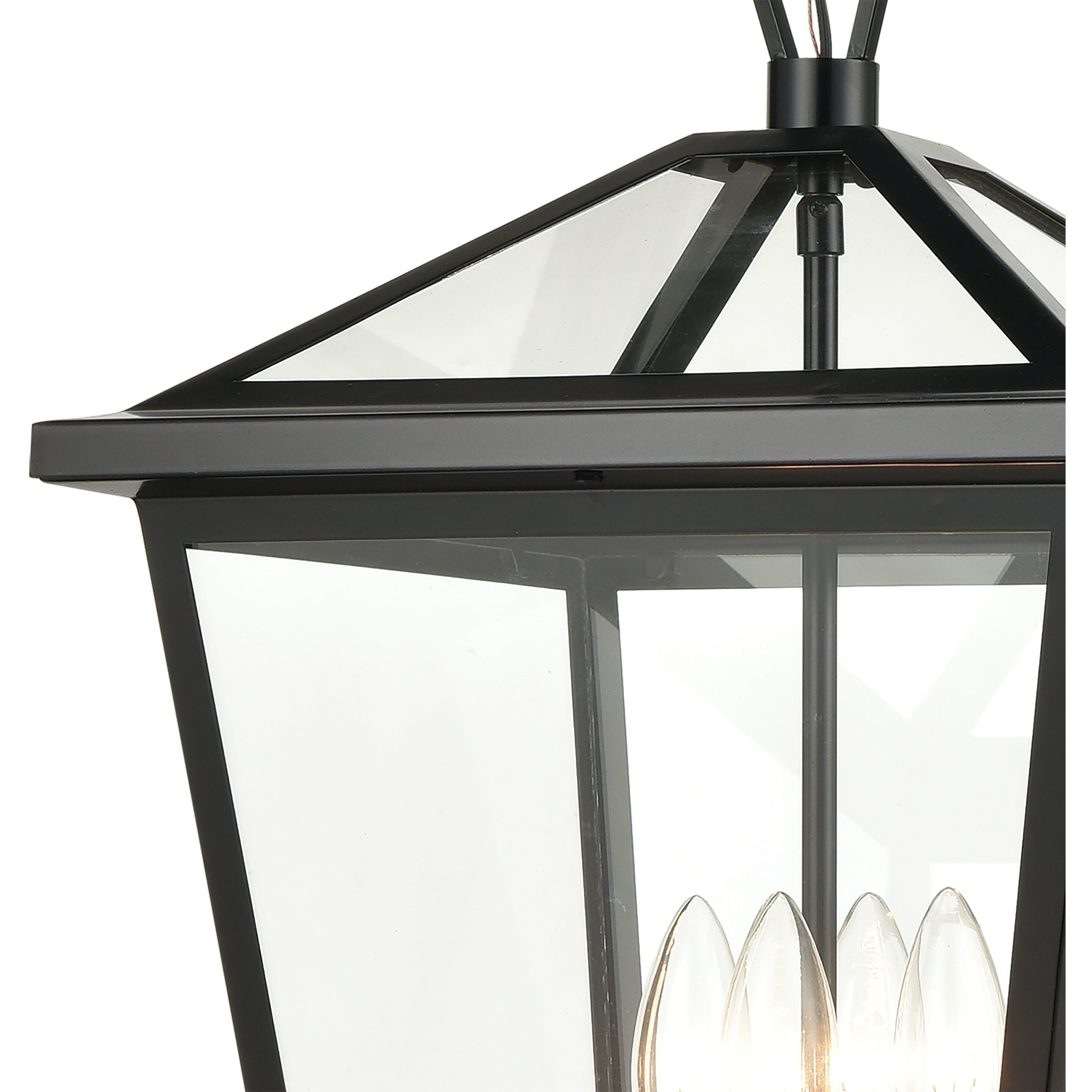 Main Street 4 Light 12 inch Black Outdoor Pendant