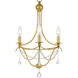 Metro 3 Light 15.5 inch Antique Gold Mini Chandelier Ceiling Light