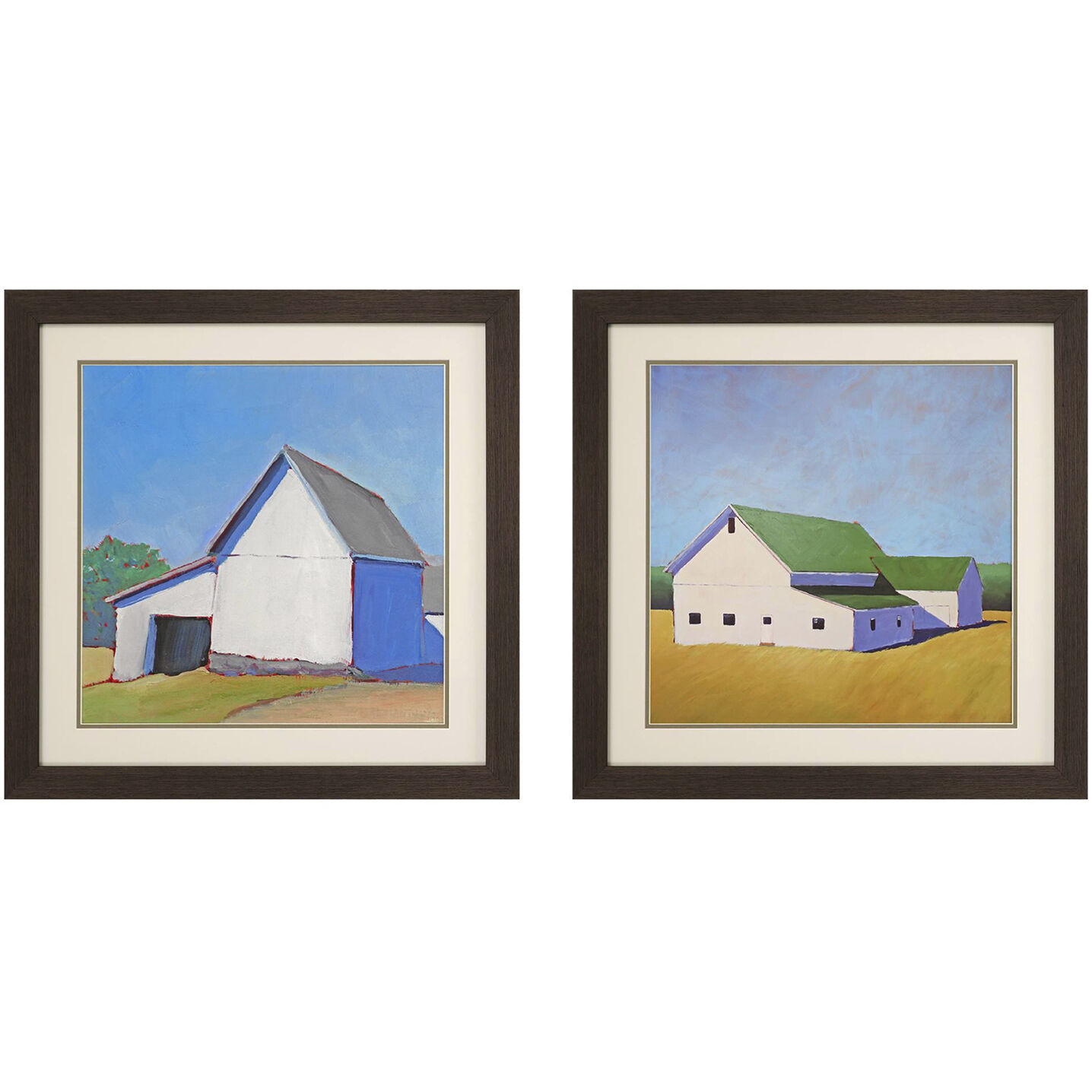 Homestead Barn Multi and Blue and Green and White Framed Art