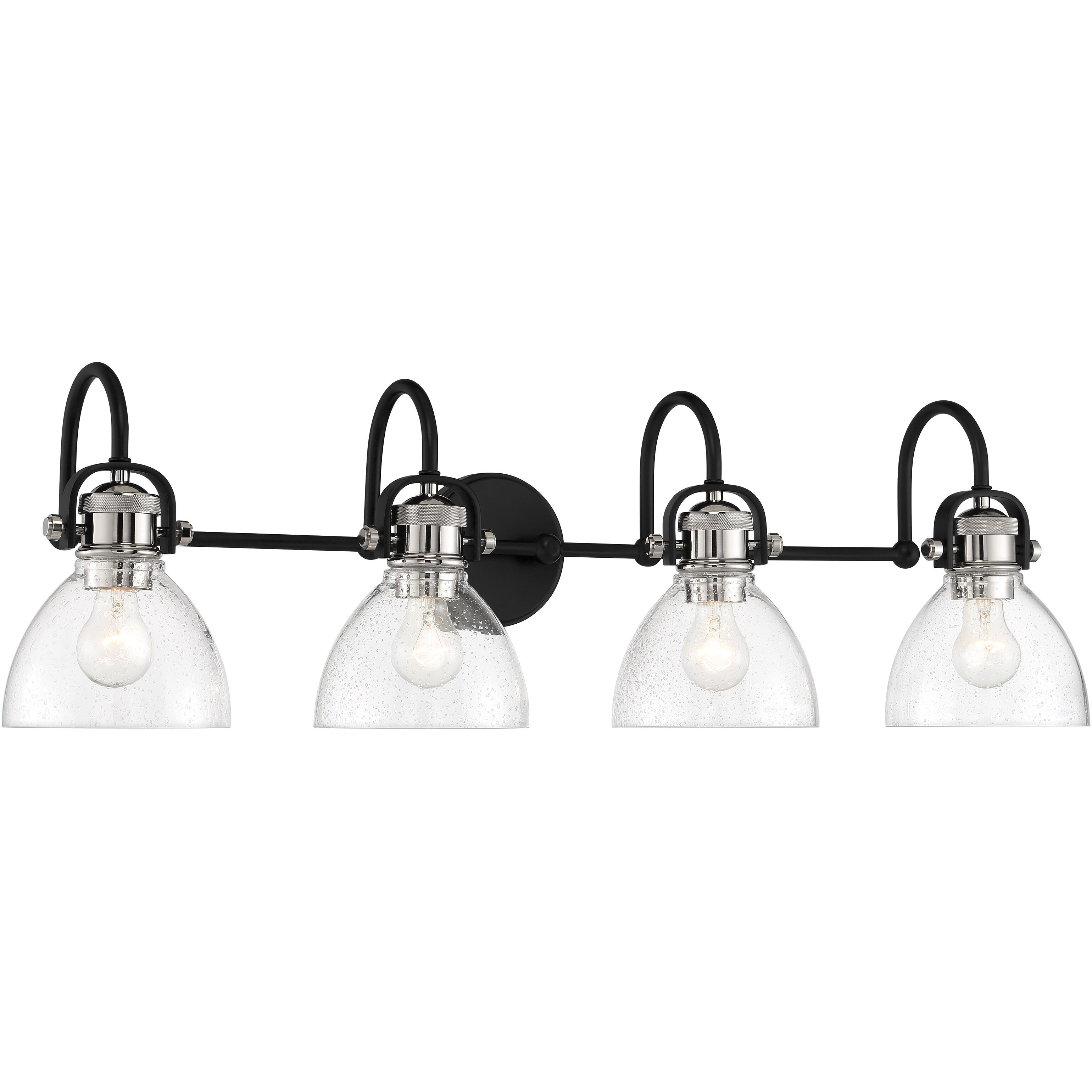 Monico 4 Light 36 inch Coal/Polished Nickel Bath Light Wall Light