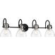 Monico 4 Light 36 inch Coal/Polished Nickel Bath Light Wall Light