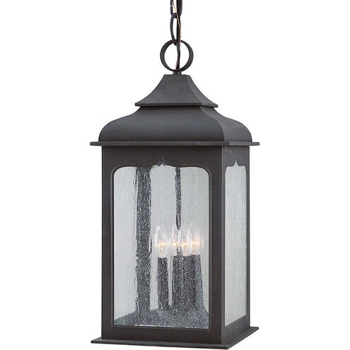 Henry Street 4 Light 11 inch Textured Bronze Outdoor Pendant