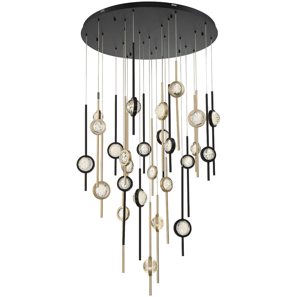 Barletta LED 39.75 inch Gold and Black Chandelier Ceiling Light