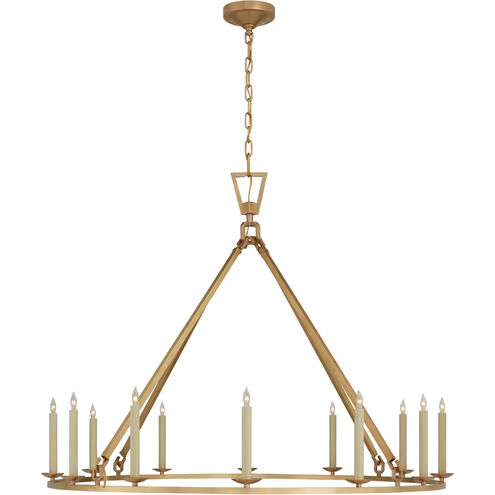 Chapman & Myers Darlana 12 Light 50 inch Antique-Burnished Brass Single Ring Chandelier Ceiling Light, Extra Large