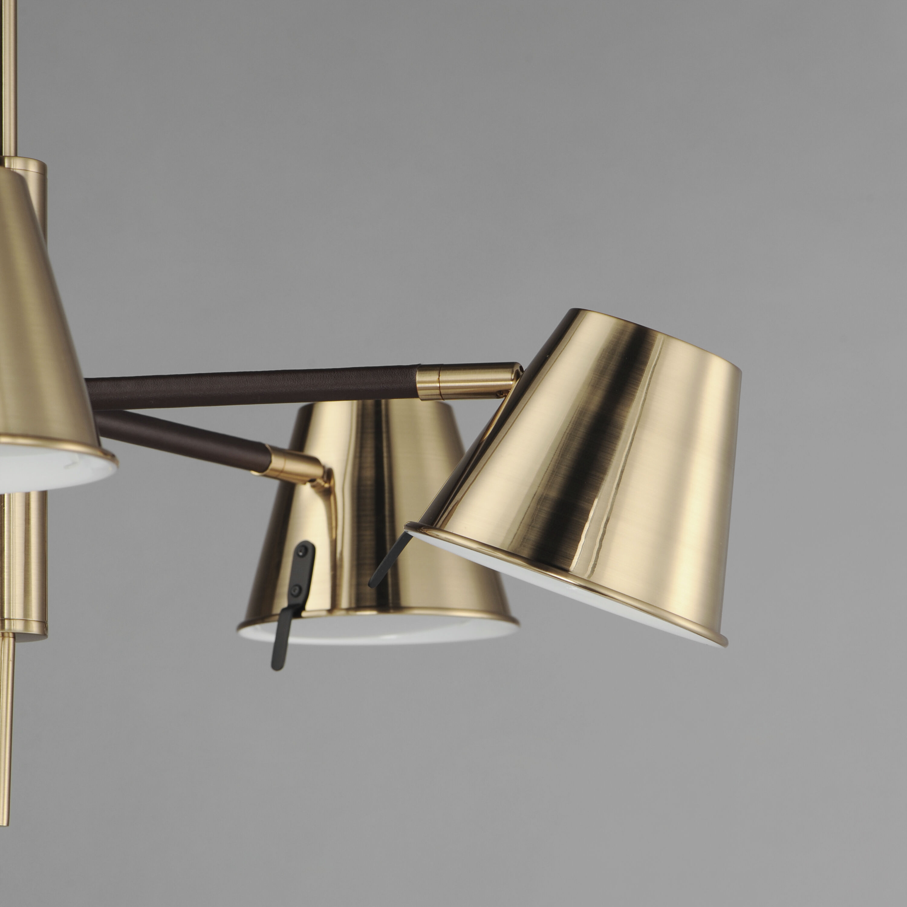 Carlo LED 28 inch Dark Bronze/Leather/Heritage Brass Chandelier Ceiling Light