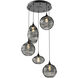 Misto 5 Light 23 inch Matte Black Chandelier Ceiling Light in Misto Smoke, Round Multi-Port