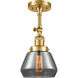 Franklin Restoration Fulton 1 Light 7 inch Satin Gold Semi-Flush Mount Ceiling Light in Plated Smoke Glass, Franklin Restoration