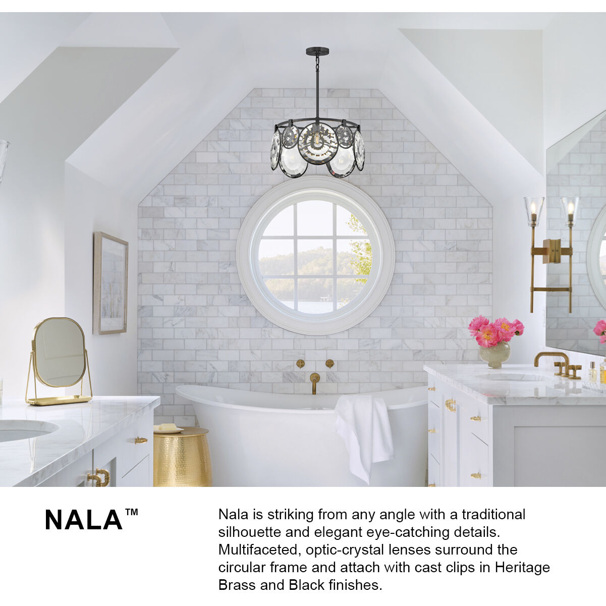 Nala LED 49.75 inch Black Chandelier Ceiling Light, Linear & Oval