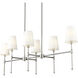 Adorra 6 Light 48 inch Polished Nickel Linear Chandelier Ceiling Light