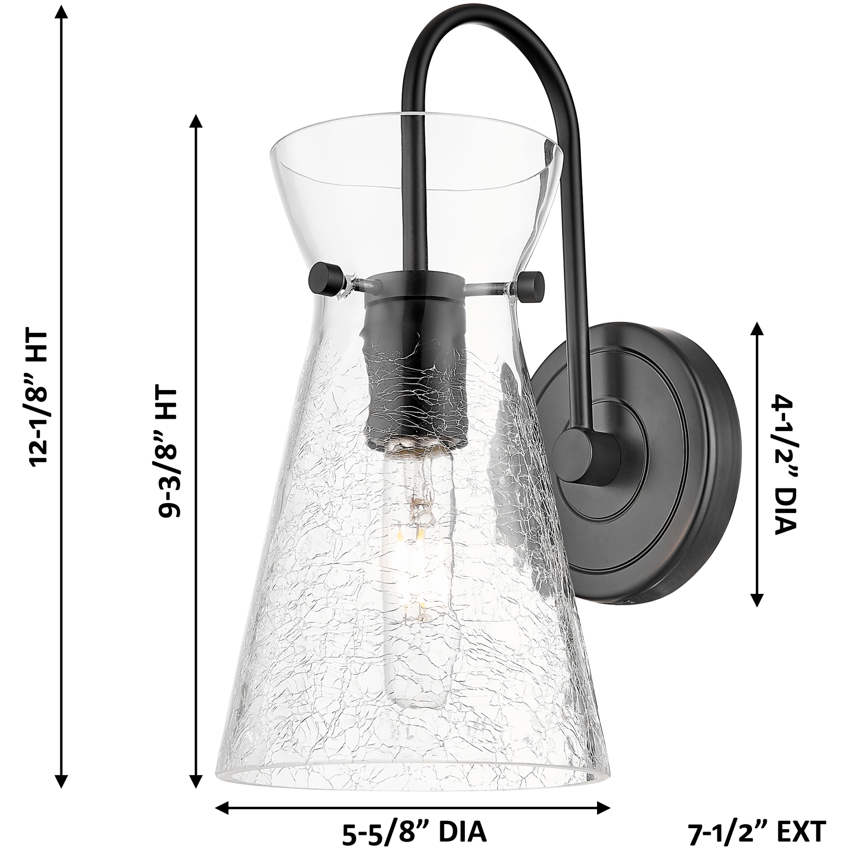 Nicole Sconce Wall Light in Matte Black