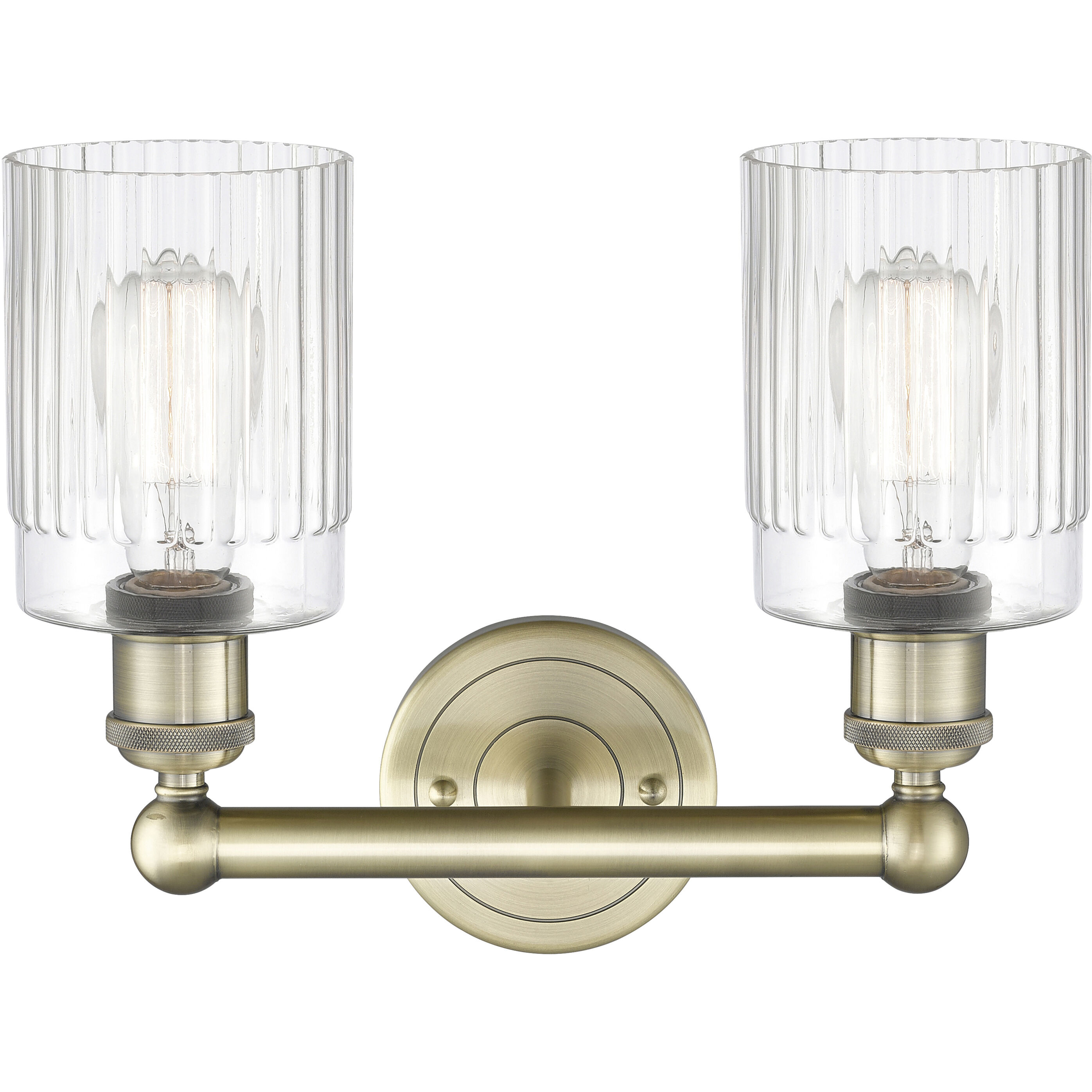 Hadley 2 Light 13.5 inch Antique Brass Bath Vanity Light Wall Light in Clear