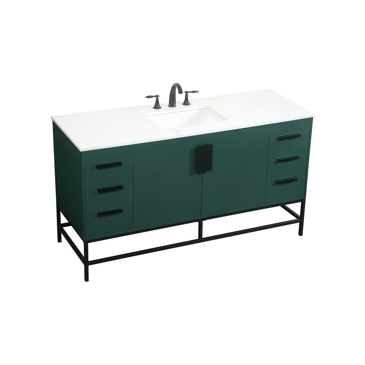 Eugene 60 X 22 X 33.5 inch Green Vanity Sink Set