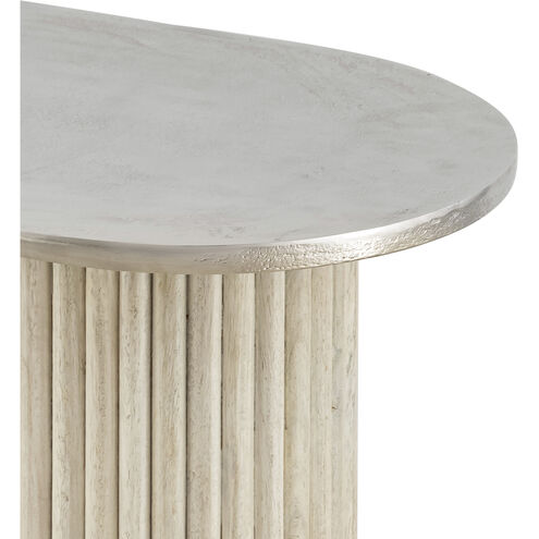 Finley 20 X 18 inch Bleached and Polished Nickel Accent Table