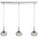 Ravette 3 Light 36 inch Polished Chrome Mini Pendant Ceiling Light, Linear